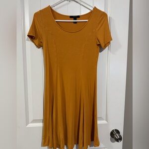 Forever 21 Mustard Yellow A-Line Mini Dress Juniors M Stretchy
